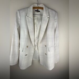 Tommy Hilfiger White Plaid Blazer